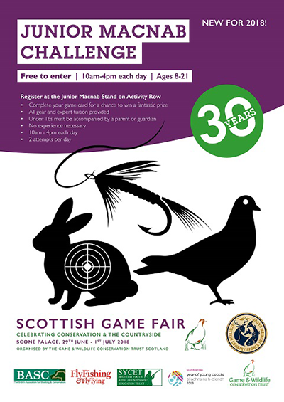 SYCET sponsoring the ‘Junior Macnab Challenge’ at the GWCT Scottish Game Fair